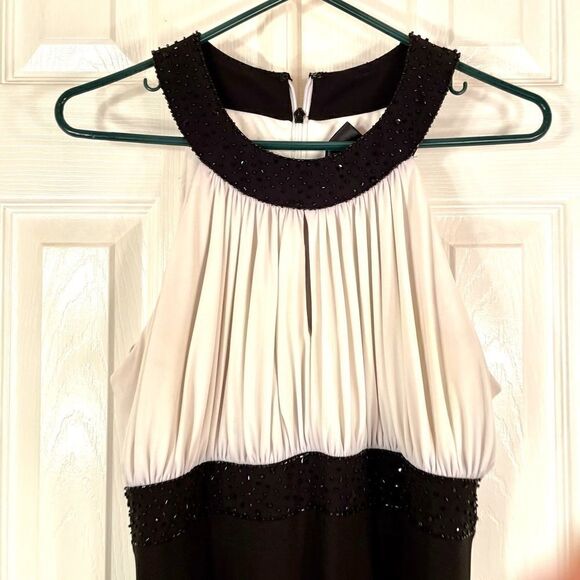 BLACK & WHITE JESSICA HOWARD EVENING DRESS SIZE 14 - Picture 4 of 7